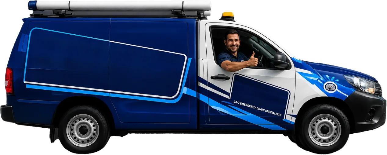 Our drain service van out on a Lane Cove job